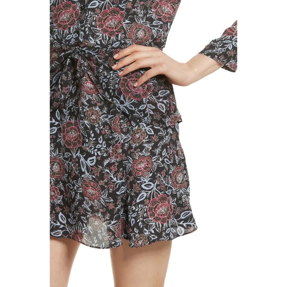 NWT Veronica Beard Printed Silk Tie Front Dress - Picture 7 of 15